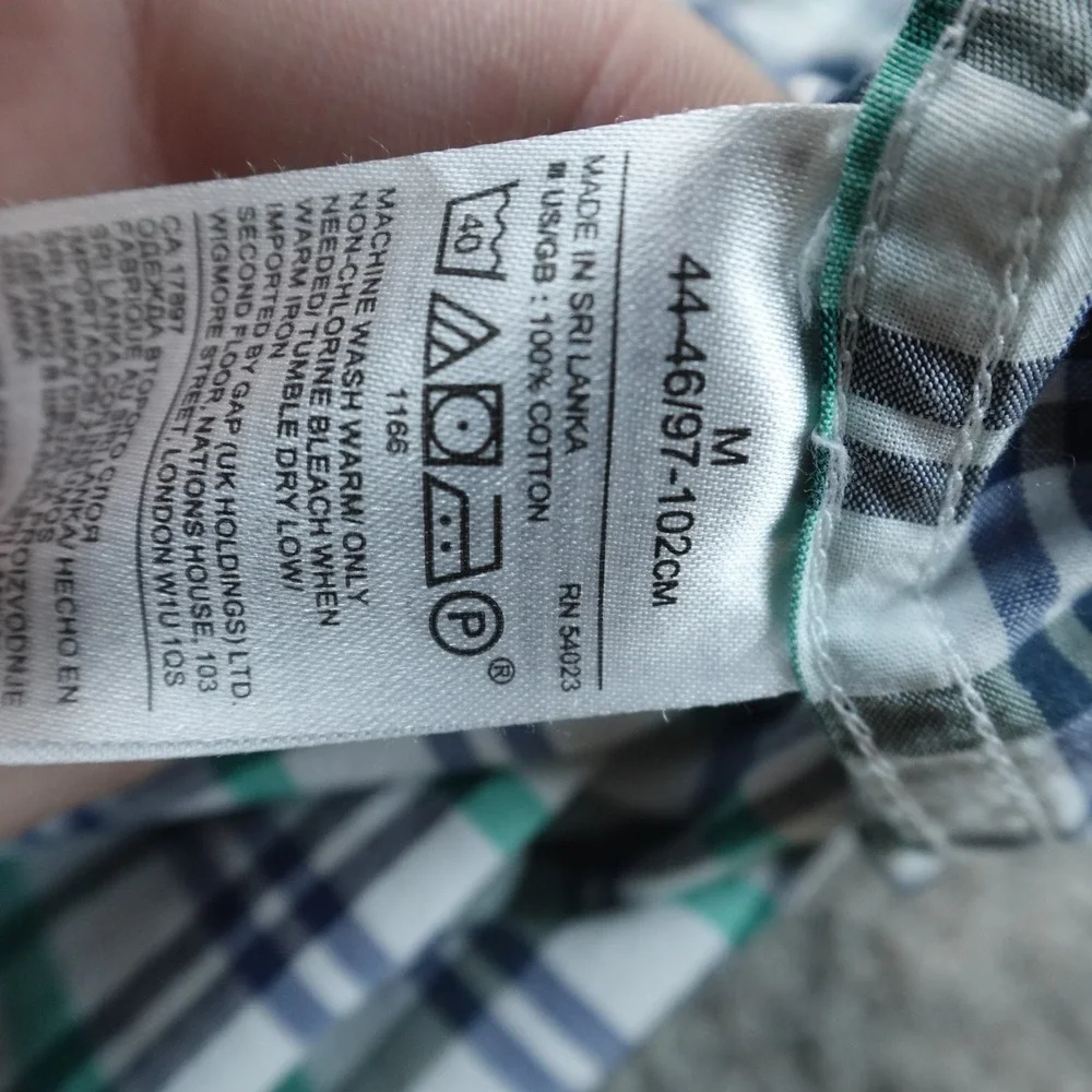 Banana Republic Shirt Mens M Green Plaid Button Up Long Sleeve Check Preppy Top